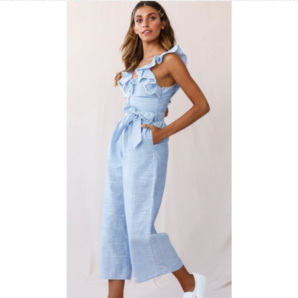 Blue and White Striped Hello Molly Jumpsuit - Picture 3 of 4